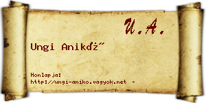 Ungi Anikó névjegykártya